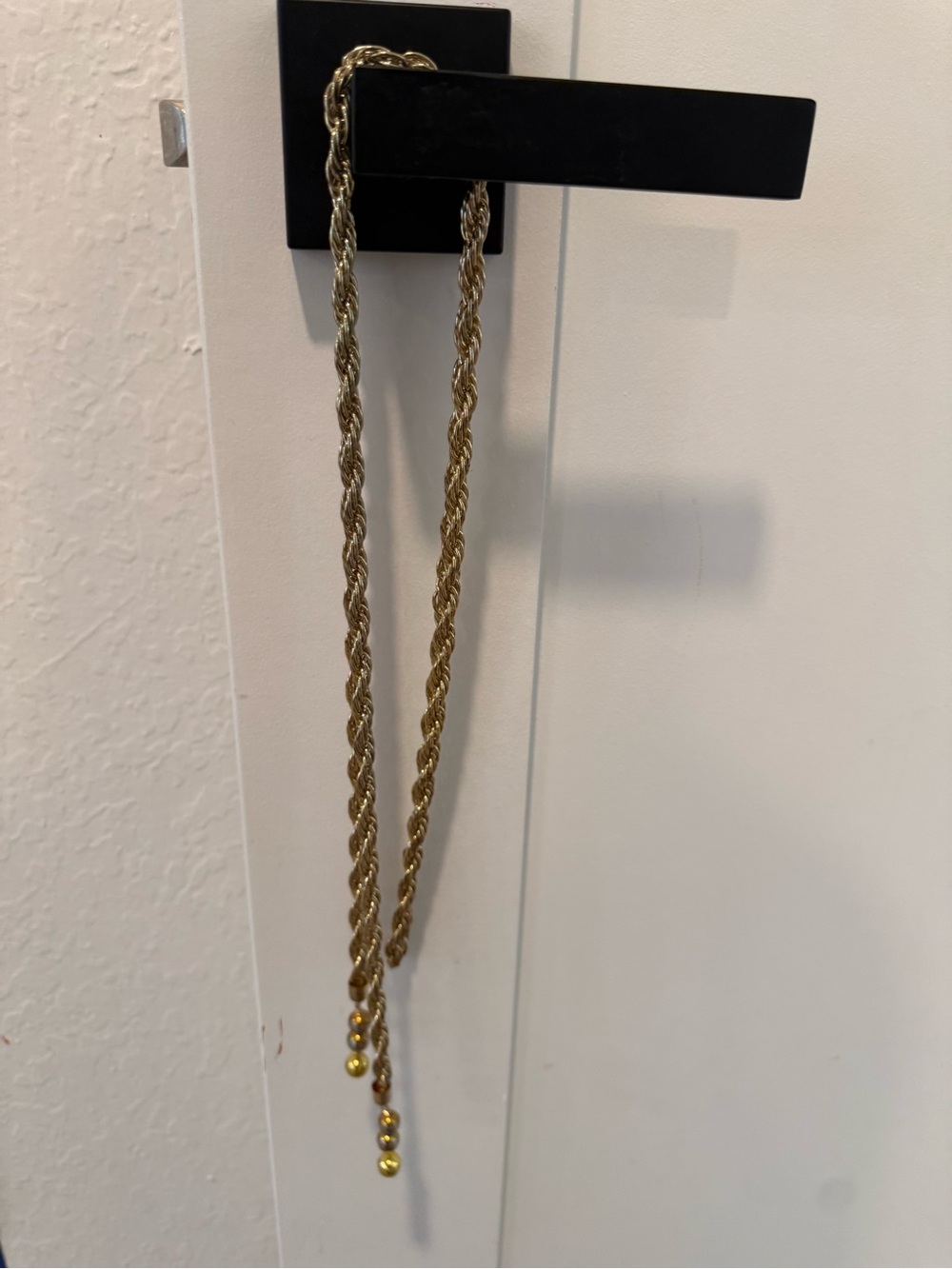 Vintage  Gold Rope-Style Women's Necklace with Bead Accents